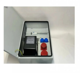 Metalowa rozdzielnica ścienna CEE 32A 16A 2x230V z bezpiecznikami HAGER FI / Licznik energii RB4 IP54