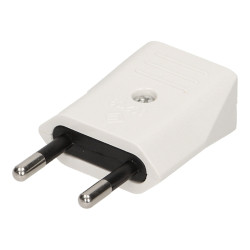 Wtyczka płaska bez uziemienia. 10A. biała OR-AE-1374