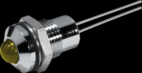 19060002 LED signal light, yellow flashing, 3.5-13 VDC, Ø8 mm, 32 mcd
