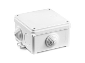 Puszka naścienna N90x90 98x98x60 mm z dławnicami bezhalogenowa samogasnąca UV IP54 biała 35120206 SIMET