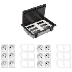 KONTAKT SIMON FLOOR BOX puszka podłogowa 12x gniazdo pojedyncze z/u do podłóg technicznych ( podniesionych )