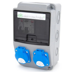 Rozdzielnica budowlana, ogrodowa 2*GS 230V + zabezpieczenia + różnicówka, 6NO21C00F