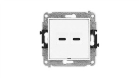 Mini Mechanizm Gniazda Podwójnego 2Xusb C-C, Bez Pola Opisowego Biały Mat...