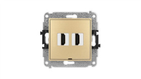 Icon Mechanizm Gniazda Podwójnego Hdmi 2.0, Bez Pola Opisowego Złoty 29Ihdmibo-4