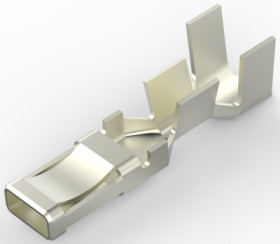 Uninsulated flat plug sleeve, 3.18 x 0.51 mm, 0.51 to 2.08 mm², AWG 20 to 14, brass, nickel-plated, 770642-3