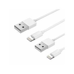 Kabel USB Apple iPhone 1m + 25cm Lightning biały - dwupak