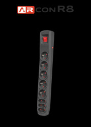 ARCON Listwa przeciwprzepięciowa 8-GNIAZD CZARNA R8