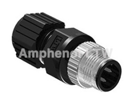 Złącze wielostykowe przemysłowe 4-pinowe M12 Montaż na kablu Wtyczka Amphenol Industrial