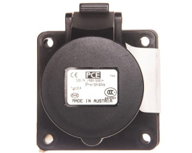 Gniazdo tablicowe 16A 4P 400V /70x70/ czarne IP44 314-6x