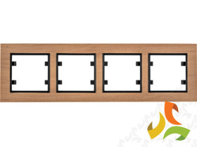 LUMINA PASSION Ramka 4 poczwórna pozioma drewno buk WL9245 HAGER