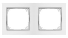 Santra Ramka Podwójna Biały/Chrom 4172-26