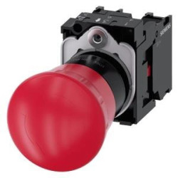 Przycisk grzybkowy awaryjnego zatrzymania, 22 mm, okrągły, tworzywo sztuczne, czerwony, 40 mm 3SU1100-1HB20-1PA0