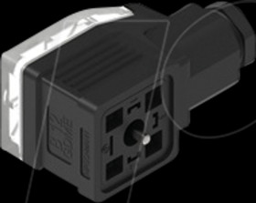 GDME 2011 BLACK 2-pin +PE rectangular connector, PG11