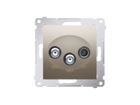 SIMON 54 Gniazdo antenowe RTV SAT złoty mat DASK2.01/44 KONTAKT SIMON