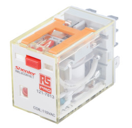 Przekaźnik mocy 110V ac DPDT RS PRO 300W, Wciskane Wciskane