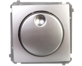 Simon Basic Ściemniacz naciskowo-obrotowy 20–500W 230V srebrny mat BMS9T.01/43