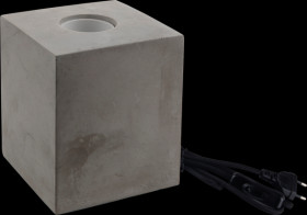 LX100186 Desktop lamp E27, cement look, textile cable with switch