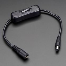 In-line power switch for 2.1mm barrel jack