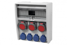 Rozdzielnica ULISSE 17M - gniazda 16A 5p, 2x32A 5p, 4x230V IP65 /17 modułów/