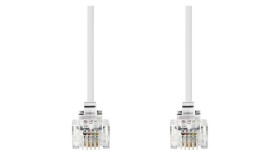 Telephone cable, RJ11-RJ11, 10m, white