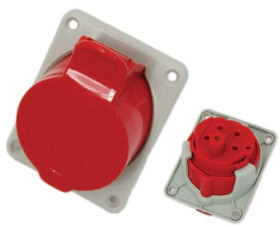 Gniazdo izolacyjne tablicowe skośne 16A 400V 5P IP44 /zaciski gwintowe/ 145