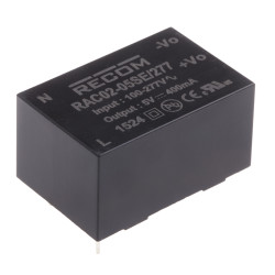 Zasilacz impulsowy nap. wyjściowe: 5V dc 2W 400mA 1 wyjście nap. wejściowe: 120 → 430 V dc, 85 → 305 V ac