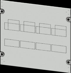 Aperture, rectangular, sheet steel, (W x H x D) 600 x 450 x 10 mm, light gray, 8PQ2045-6BA10