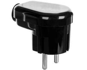 Wtyczka kątowa 16A 2P+Z Uni-Schuko 250V czarna WT-16U