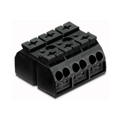 WAGO 862-503 3 Pole 32A 12 Connection Chassis Mount Terminal Block Black