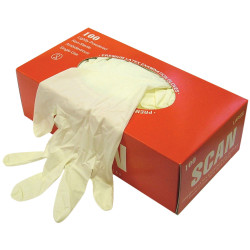 Scan SCAGLOLATEXL Latex Examination Gloves - L (Box 100)