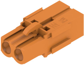 Pin header, 2 pole, pitch 5.08 mm, straight, orange, 1649370000