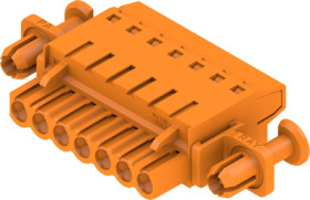 Socket header, 7 pole, pitch 5.08 mm, straight, orange, 1353190000