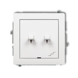 DECO Łącznik jednobiegunowy ze schodowym (osobne zasilanie) w stylu amerykańskim biały DWPUS-10.2
