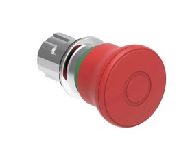 Metalowy przycisk grzybkowy odblokowanie przez pociągnięcie fi40mm wg ISO13850 Czerwony LPSB6744