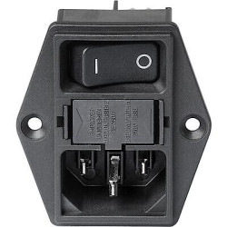Złącze IEC IEC C14 Montaż na panelu Męski 10A Proste Schurter