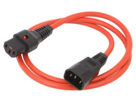 SCHAFFNER-816474 Kabel IEC C13 żeński, IEC C14 męski 1m z blokadą IEC LOCK