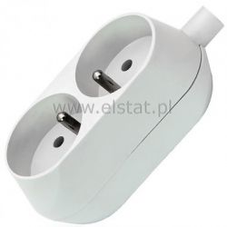 2 gniazda z uziemieniem do przewodu