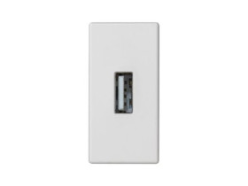 SIMON CONNECT Płytka K45/2 złącza USB typ A żeńskie 22,5x45mm + gniazdo zaciski śrubowe czysta biel K128B/9 KONTAKT SIMON