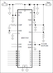 Internal-Switch Boost Regulator with Integrated High-Voltage Level Shifter and Op Amp