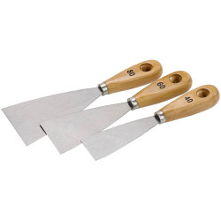kwb 029997 Trowel set flexible Metal Wood handle 3 pcs rust-resistant