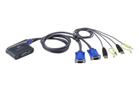 Aten Kabelkowy przełącznik KVM 2 port USB VGA Audio 0,9m