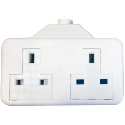 SMJ RTS2GW White Trailing Extension Socket 13A 2-Gang