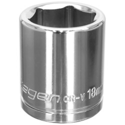 Siegen S0585 Walldrive Socket 18mm 3/8&quot;sq Drive