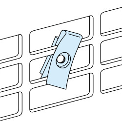Nakrętka z klipsem Nakrętka zatrzasku LVS03181 Obudowa Prisma iPM L, obudowa Prisma iPM M, szafa Prisma PH, płyta