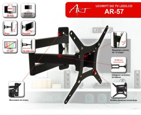Uchwyt do TV LCD/LED 17-32 20KG AR-57 ART reg.pion/poziom
