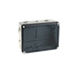 IP65 Puszka hermetyczna LIGHT 197x260x100 pokrywa transparentna, z dławicami (4xM25, 6xM40)