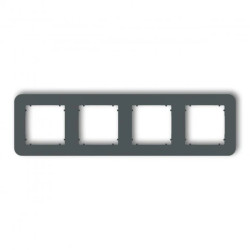 MINI Ramka uniwersalna poczwórna zaokrąglona z tworzywa grafitowy mat 28MRTZ-4