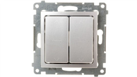 Simon 54 Łącznik Żaluzjowy Podwójny, Szybkozłącza, Srebrny Mat Dzw2.01/43