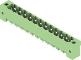 Pin header, 12 pole, pitch 5.08 mm, straight, green, 1506070000