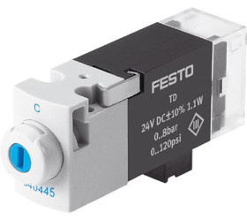 Pneumatyczne zawory elektromagnetyczne Festo 3/2 Open, Single Solenoid 24V dc